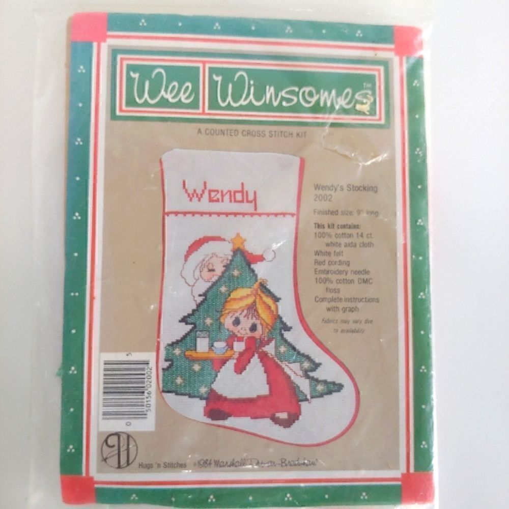 Wee Winsomes Counted Cross Stitch Stocking Kit Wendy's Stocking New Sealed 1984